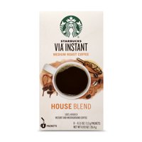 Starbucks VIA Instant Coffee Medium Roast Packets  House Blend  1 box (8 packets)
