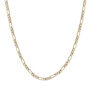 A&M Women's Solid 14K Yellow Gold 2mm Figaro Chain Necklace