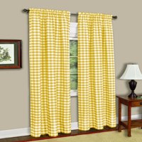 Achim Buffalo Check Window Curtain Panel, 42 x 63, Yellow