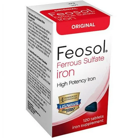 Feosol Original Ferrous Sulfate Iron Supplement Tablets, 120 count