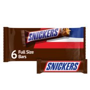SNICKERS Full Size Chocolate Candy Bars, 11.16oz bag, 6 Bars per bag
