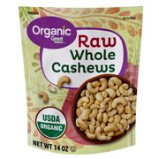 Great Value Organic Raw Whole Cashews, 14 Oz