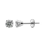 Nearly 1/2 Carat Colorless Diamond Stud Earrings In 14 Karat White Gold For Women, Teens and Girls!
