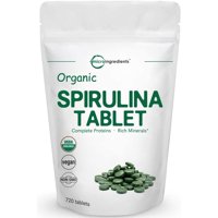 Micro Ingredients Organic Spirulina, 720 Tablets, 3000mg Per Serving