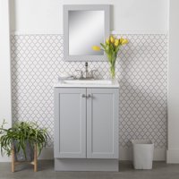 Mainstays 24" Bathroom Vanity with Sink Top & Mirror Set
