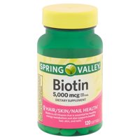 Spring Valley Biotin Softgels, 5,000 mcg, 120 count