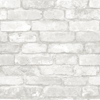 Nuwallpaper Grey and White Brick Peel & Stick Wallpaper