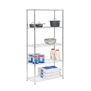 Honey-Can-Do SHF-01913 Adjustable Storage Shelving Unit, 350-Pounds Per Shelf, Chrome, 5-Tier, 36Lx16Wx72H