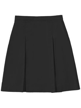 Classroom School Uniform Longer Length Kick Pleat Skirt 55794, 11/12, Black