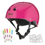 Wipeout Dry Erase Kids Helmet for Bike, Skate, and Scooter, Neon Pink, Ages 5+