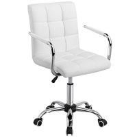 Modern Leather Swivel Executive Office Chair, White