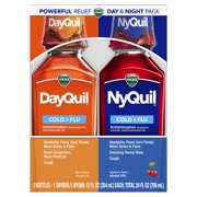 Vicks DayQuil and NyQuil Cherry Cold and Medicine, 2 x 12 oz bottles