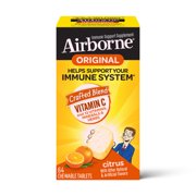 Airborne Citrus Chewable Tablets, 64 count - 1000mg of Vitamin C - Immune Support Supplement (Packaging May Vary)