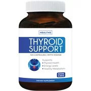 Healths Harmony Thyroid Support Energy & Metabolism Supplement, Non-GMO, 120 Capsules