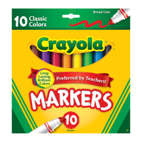 Crayola Marker Set, Assorted Colors, Beginner Child, 10 Count