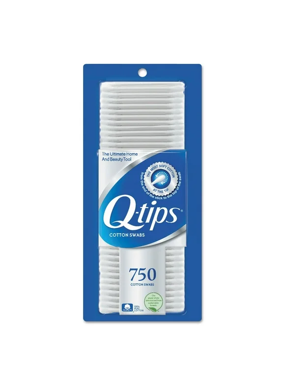 Q-tips Cotton Swabs Original for Hygiene and Beauty Care, Made with 100% Cotton 750 Count