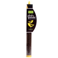 Mr. Canary Finch Tube Feeder, 8 oz. Capacity, Clear With Yellow Caps