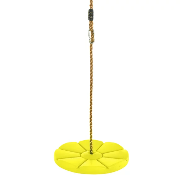 Outdoor Heights Indoor/Outdoor Disc Swing for Tree or Swing Set with Adjustable Rope - Yellow