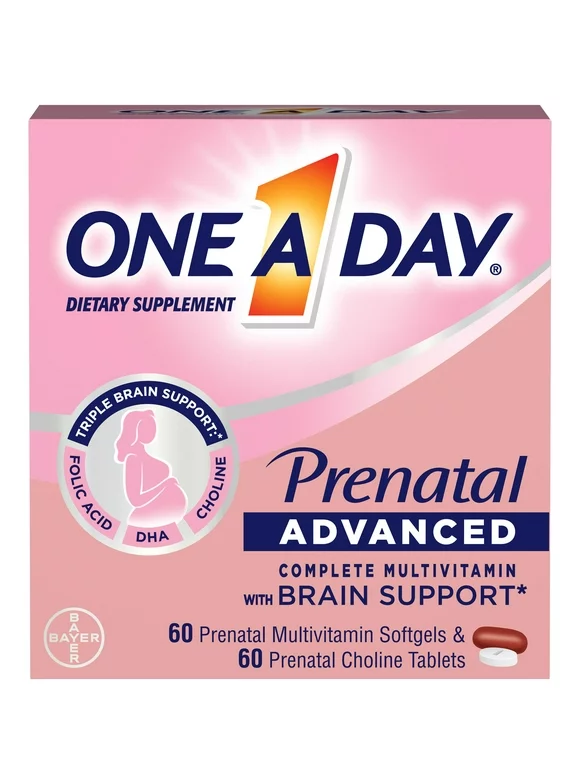 One A Day Advanced Prenatal Multivitamin with Choline, 60+60 Count