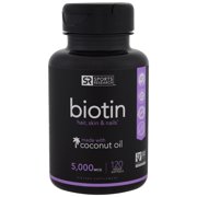 Sports Research  Biotin with Coconut Oil  5 000 mcg  120 Veggie Softgels