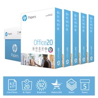 HP Printer Paper, Office 20lb, 8.5x11, 5 Ream Case, 2,500 Sheets
