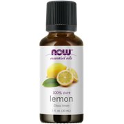 NOW Essential Oils, Lemon Oil, Cheerful Aromatherapy Scent, Cold Pressed, 100% Pure, Vegan, Child Resistant Cap, 1-Ounce