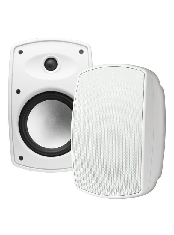6.5" 2-Way Outdoor Patio Speaker Pair w/ Optional 70V Tap, IP54 Rated, White AP650