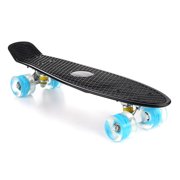 22" Skateboard Long Board Plastic Stakeboard Gift for Beginners or Professional with High Rebound PU Wheels LED Flashing Wheels For Kids Youths