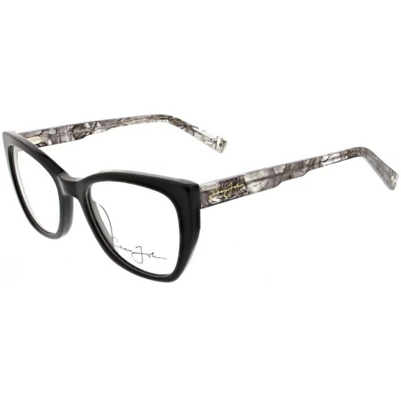 Sean John Women's Cat Eye Eyeglasses, SJLO6020, Black/Gold, 55-19-140, with Case