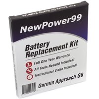 Garmin Approach G8 Battery Replacement Kit with Tools, Video Instructions, Extended Life Battery and Full One Year Warranty