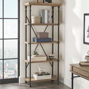 Better Homes & Gardens River Crest 5-Shelf Bookcase, Rustic Oak Finish