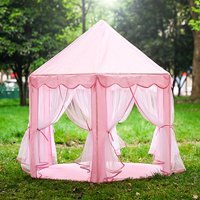 Princess Tent for Girls Indoor and Outdoor Hexagon Play Castle House Pink