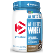 Dymatize Athlete's 100% Whey Protein Powder, Cookies & Cream, 30g Protein/Serving, 1.75 Lb