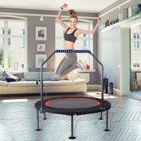 SUNYUAN Foldable Mini Trampoline for Adults, 48" Rebounder Trampoline with Handle - Adults Workout Trampoline Fitness Trampoline Exercise Trampoline for Adults Indoor Trampoline for Kids