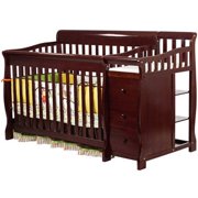 Dream On Me Brody 5-in-1 Convertible Crib with Changer, Cherry