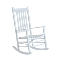 Outsunny Versatile Wooden Indoor / Outdoor High Back Slat Rocking Chair