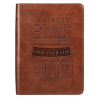 Journal Lux-Leather Be Strong & Courageous Josh 1:9