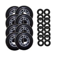 Black 72mm 82A Inline OUTDOOR Skate Wheels + ABEC 5'S