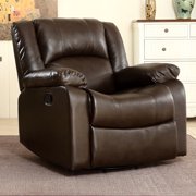 BELLEZE Faux Leather Rocker and Swivel Glider Recliner Living Room Chair, Caramel