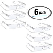 6 Pack Reading Glasses by BOOST EYEWEAR, Clear Half Rim Frames, for Men and Women, with Comfort Spring Loaded Hinges, Clear Frames, 6 Pairs