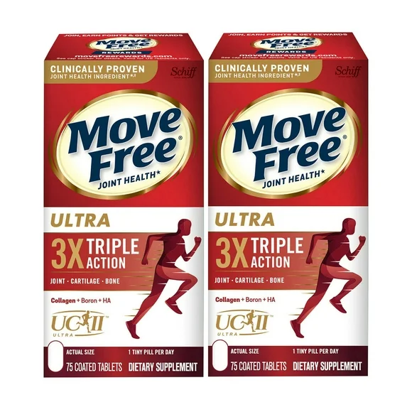 2 Pack | Schiff Move Free Ultra Triple Action Joint Supplement, 75 Tablets