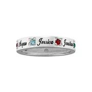 Family Jewelry Personalized Mother's Sterling Silver Birthstone Band