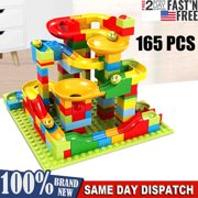 Houkiper 165PC MARBLE RUN RACE SET CONSTRUCTION BUILDING BLOCKS KIDS TOY GAME TRACK GIFT