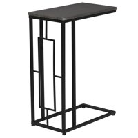 DecMode 26" x 19" Black Metal Contemporary Accent Table