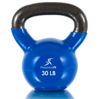 ProsourceFit Vinyl Coated Cast Iron Kettlebells Color-Coded 5 to 45 lb. with Extra Large Handles for Full Body Fitness Workouts