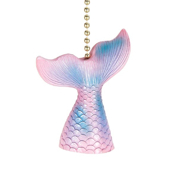 Mermaid Tail Pink and Blue Ceiling Fan Pull or Light Pull Chain