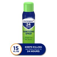 Microban 24 Hour Disinfectant Sanitizing Spray, Fresh Scent, 15 fl oz