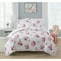 Simply Shabby Chic 4-Piece Reversible Comforter Set, Multiple Colors with Dec Pillow