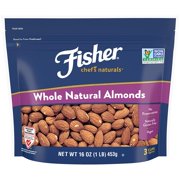 FISHER Chef's Naturals Whole Almonds, 16 oz, Naturally Gluten Free, No Preservatives, Non-GMO