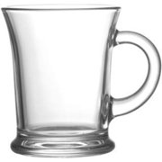 Vikko 13 Ounce Clear Glass Coffee Mugs | Aroma Collection - Thick and Durable - Wide, Heavy Base - Dishwasher Safe - Set of Six Large Glass Coffee Cups